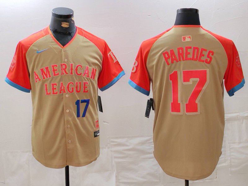 Men Tampa Bay Rays #17 Paredes Orange All star 2024 Nike MLB Jersey style 5->youth mlb jersey->Youth Jersey
